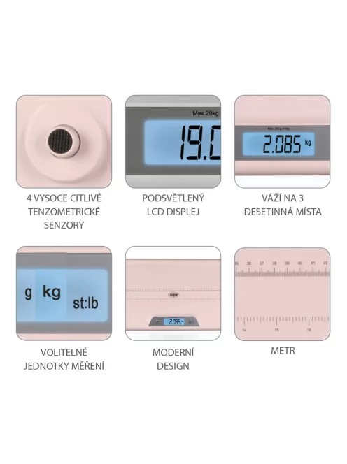 Zopa Digitális babamérleg - Pink