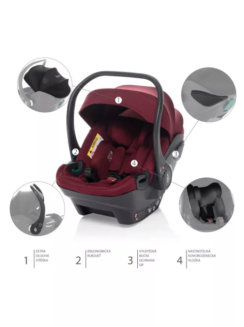 Zopa Carseat XS Plus i-Size Bordó Red