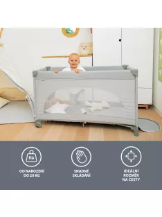 Zopa Lely utazóágy - Antracit Grey