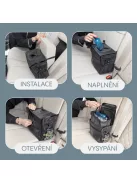 Zopa Vízálló autós hulladékgyűjtő fedéllel - Black
