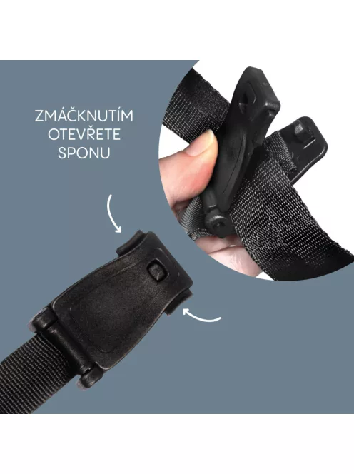 Zopa Deluxe biztonsági öv rögzítő csipesz autósüléshez - Black