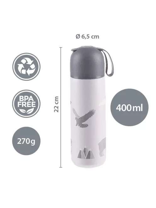 Zopa 400 ml-es termosz szilikon fogantyúval - Candy pink