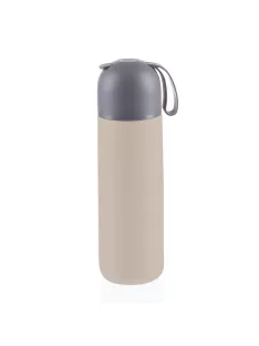 Zopa 400 ml-es termosz szilikon fogantyúval - Cookie beige