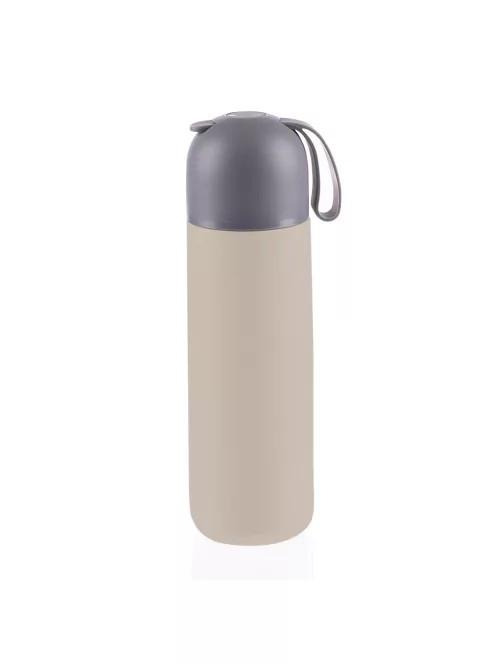 Zopa 400 ml-es termosz szilikon fogantyúval - Cookie beige