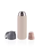 Zopa 400 ml-es termosz szilikon fogantyúval - Cookie beige