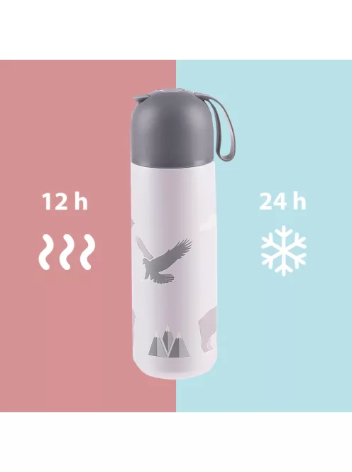 Zopa 400 ml-es termosz szilikon fogantyúval - Flowers