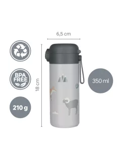   Zopa 350 ml-es termosz szívószállal és szilikon fogantyúval - Candy pink