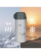 Zopa 350 ml-es termosz szívószállal és szilikon fogantyúval - Cookie beige