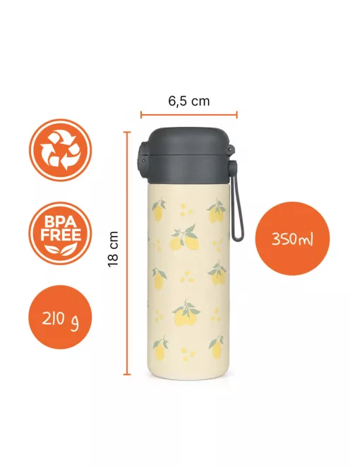 Zopa 350 ml-es termosz szívószállal és szilikon fogantyúval Limoncello