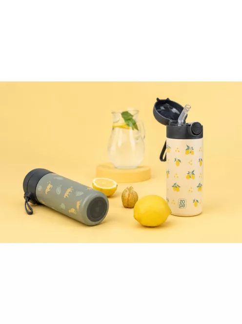 Zopa 350 ml-es termosz szívószállal és szilikon fogantyúval Limoncello