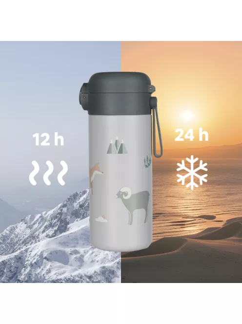 Zopa 350 ml-es termosz szívószállal és szilikon fogantyúval - Mountains