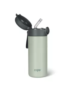   Zopa 350 ml-es termosz szívószállal és szilikon fogantyúval - Pistacio green