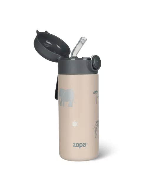Zopa 350 ml-es termosz szívószállal és szilikon fogantyúval - Safari