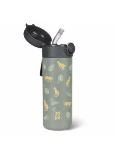   Zopa 350 ml-es termosz szívószállal és szilikon fogantyúval Wild Gepard