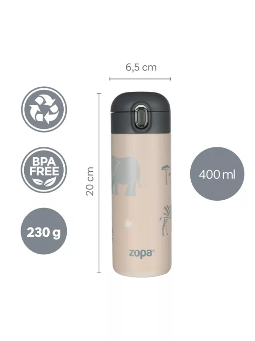 Zopa 400 ml-es termosz szívószállal - Candy pink