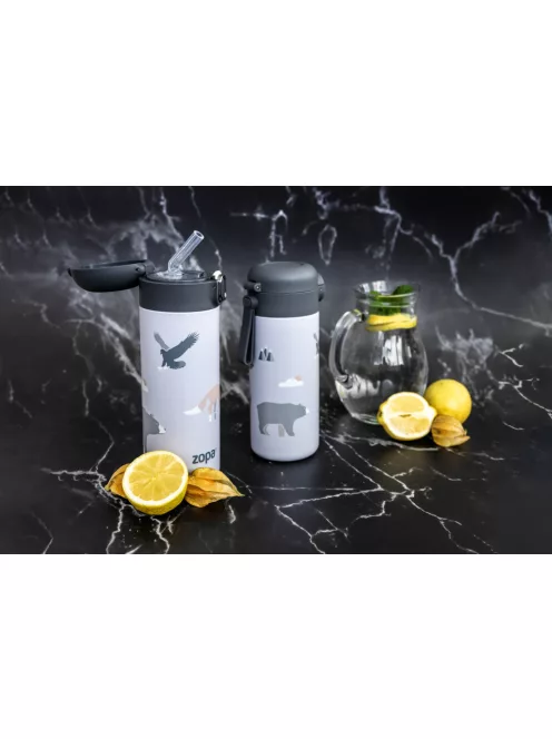 Zopa 400 ml-es termosz szívószállal - Cookie beige