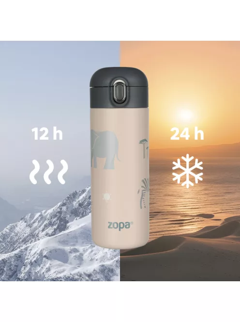 Zopa 400 ml-es termosz szívószállal - Cookie beige
