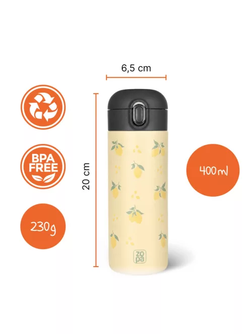 Zopa 400 ml-es termosz szívószállal Limoncello