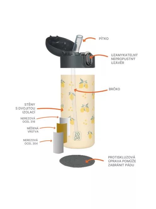 Zopa 400 ml-es termosz szívószállal Wild Gepard