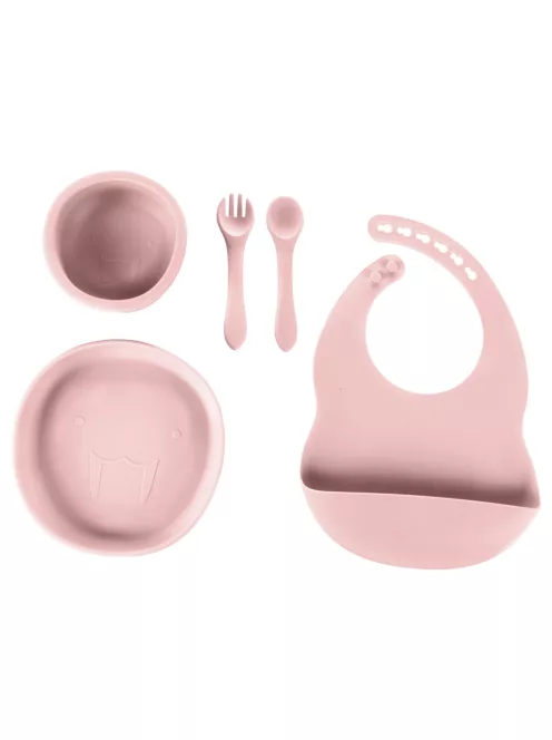 Zopa Szilikon étkezési szett - Old Pink
