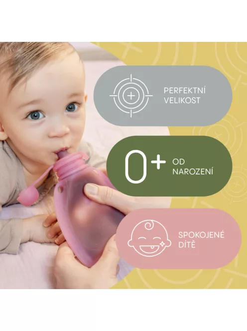 Zopa Szilikon újratölthető bébiétel tasak - Transparent Green