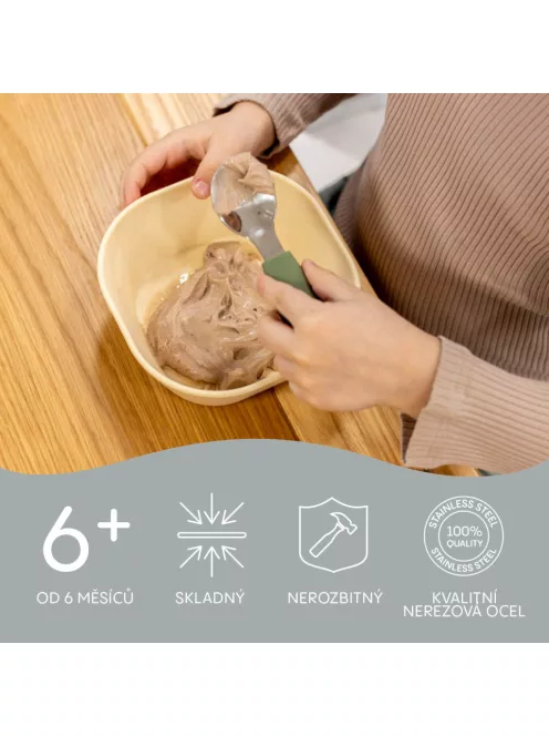 Zopa Szilikon gyerek evőeszköz - Dove Grey
