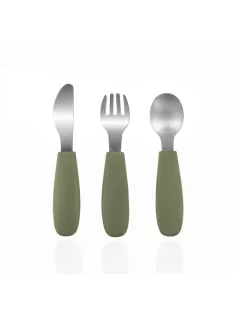 Zopa Szilikon gyerek evőeszköz - Forest Green