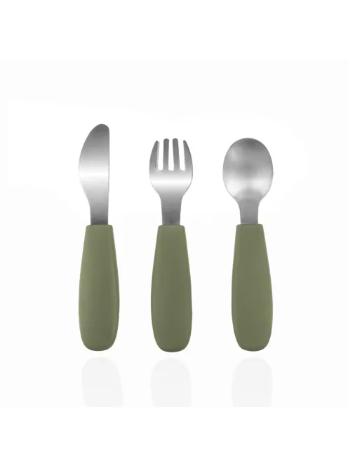 Zopa Szilikon gyerek evőeszköz - Forest Green