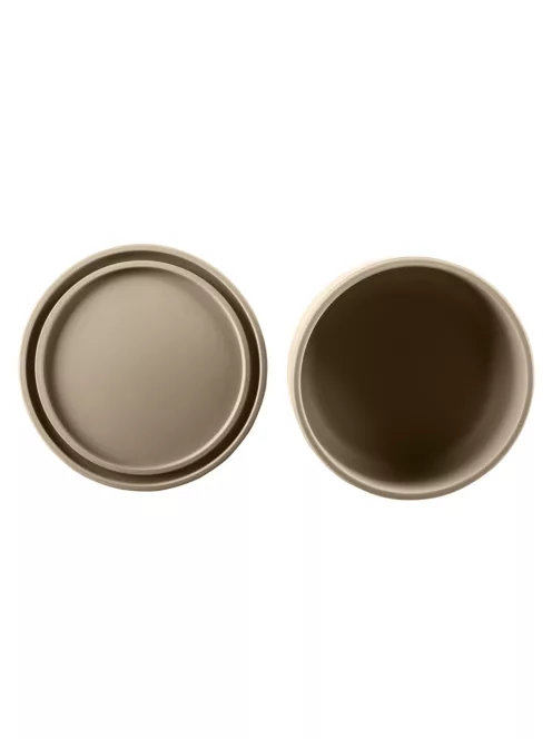 Zopa Szilikon tál fedővel - Sand Beige