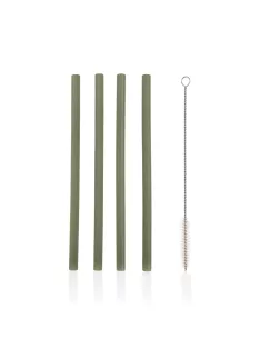 Zopa Szilikon szívószál 4  db - Forest Green