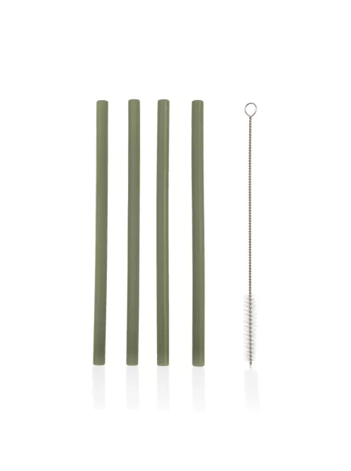 Zopa Szilikon szívószál 4  db - Forest Green