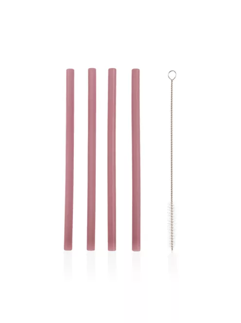 Zopa Szilikon szívószál 4 db - Old Pink