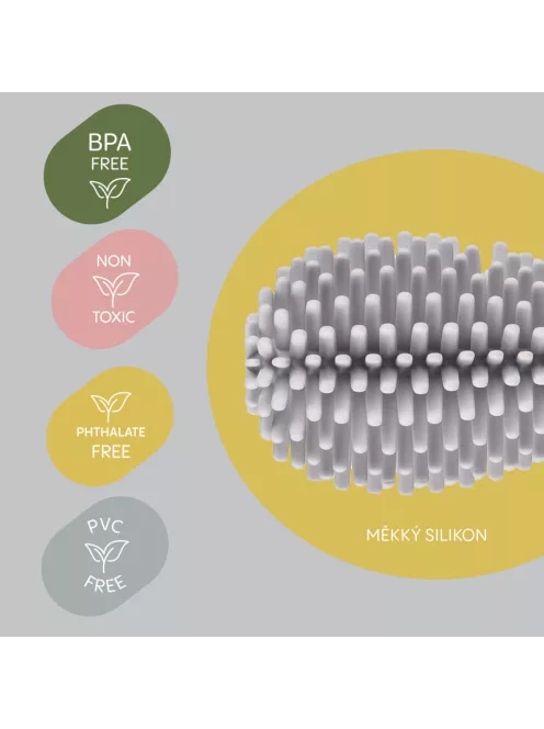 Zopa Szilikon palacktisztító kefe 3az1-ben - Light Grey