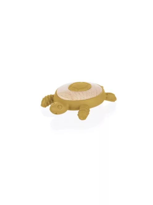 Zopa Szilikon-fa rágóka Teknős - Mustard Yellow
