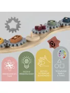 Zopa Szilikon-bambusz kirakó fogaskerekekkel Multicolor