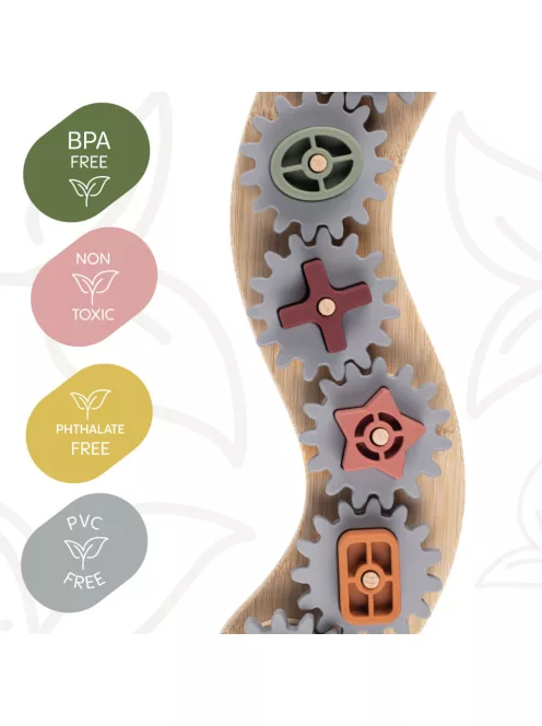 Zopa Szilikon-bambusz kirakó fogaskerekekkel Multicolor