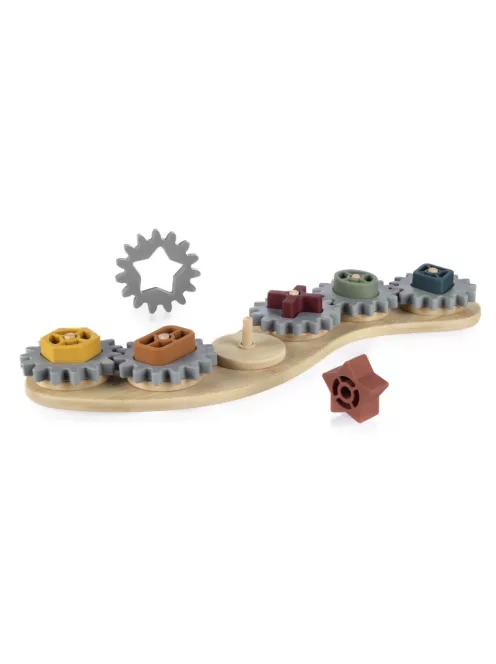 Zopa Szilikon-bambusz kirakó fogaskerekekkel Multicolor
