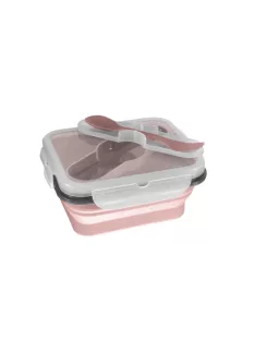   Zopa Szilikon uzsonnásdoboz kis kanállal (kicsi) - Old Pink