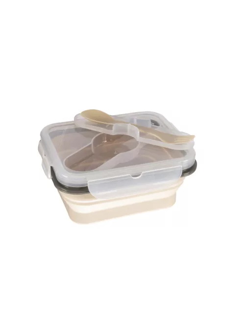 Zopa Szilikon uzsonnásdoboz kis kanállal (kicsi) - Sand Beige