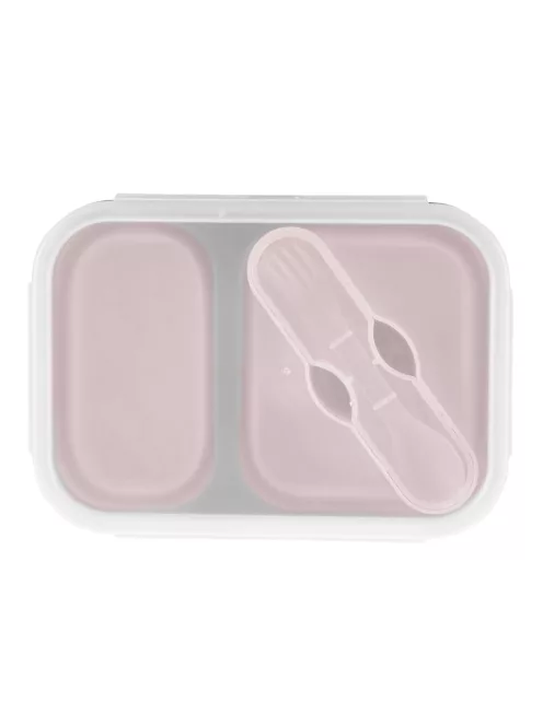 Zopa Szilikon uzsonnásdoboz kanállal (nagy) - Old Pink