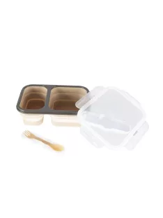 Zopa Szilikon uzsonnásdoboz kanállal (nagy) - Sand Beige