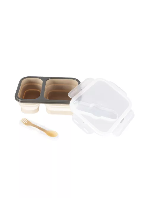 Zopa Szilikon uzsonnásdoboz kanállal (nagy) - Sand Beige