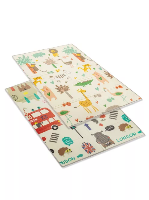 Zopa Multifunkciós összecsukható habszivacs játszószőnyeg – kétoldalas 180 × 120 cm - Savana