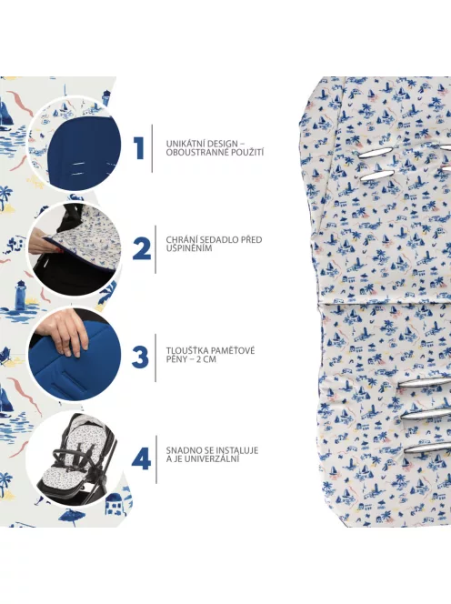 Zopa Memory Foam babakocsi párna Comfort - Sailor Blue