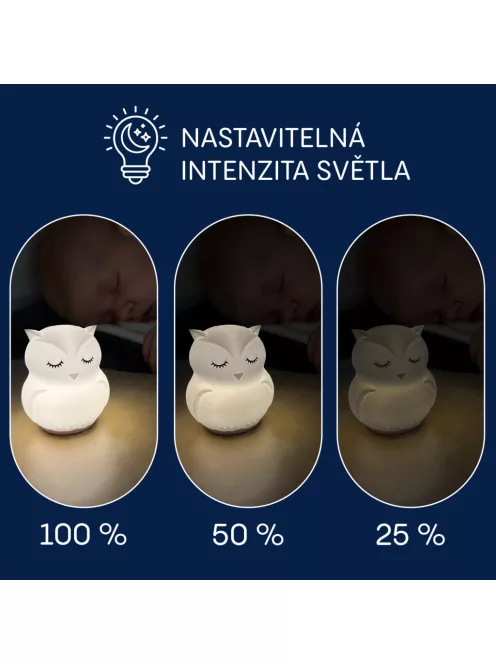 Zopa Szilikon LED éjszakai fény M-es méretben - Owl