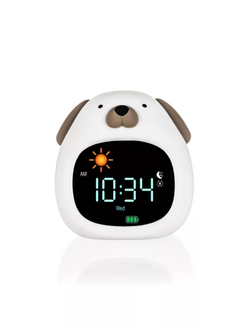 Zopa Szilikon gyermek ébresztőóra éjszakai fénnyel és zenével - Dog