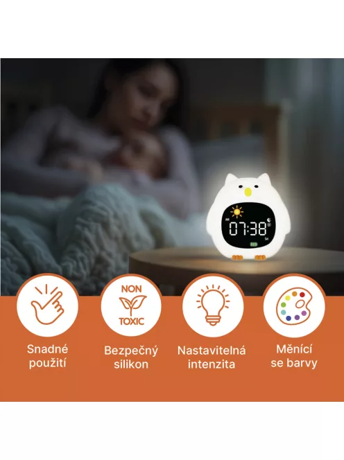 Zopa Szilikon gyermek ébresztőóra éjszakai fénnyel és zenével - Dog