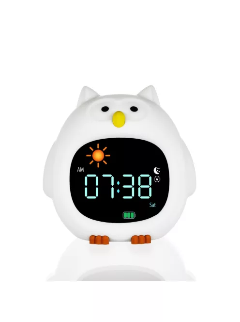 Zopa Szilikon gyermek ébresztőóra éjszakai fénnyel és zenével - Owl