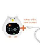Zopa Szilikon gyermek ébresztőóra éjszakai fénnyel és zenével - Owl