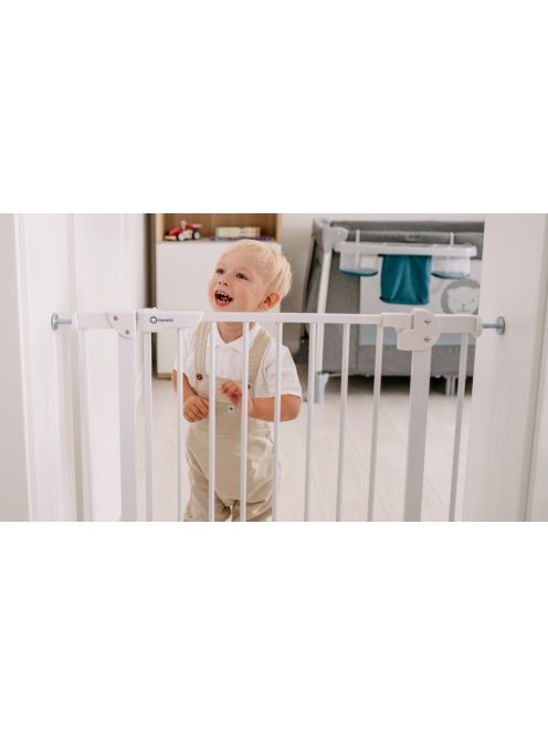 Lionelo Truus Slim biztonsági ajtórács - White (75-105 cm) 2 db toldóval!